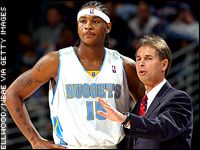 Carmelo Anthony and Jeff Bzdelik
