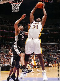 Tim Duncan and Shaquille O'Neal