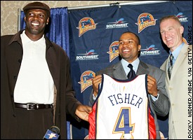 Adonal Foyle, Derek Fisher and Chris Mullin
