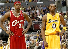 LeBron James and Kobe Bryant