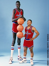 Muggsy Bogues and Manute Bol