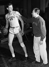 Ray Meyer, right, and George Mikan.