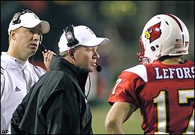 Jeff Brohm, Bobby Petrino and Stefan LeFors
