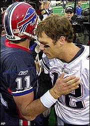 Drew Bledsoe (11) and Tom Brady (12)