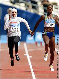 Rakia al-Gassra and Merlene Ottey