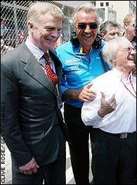 Max Mosley, Flavio Briatore, Bernie Ecclestone