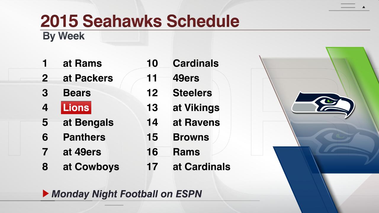 2015 Monday Night Football schedule on ESPN