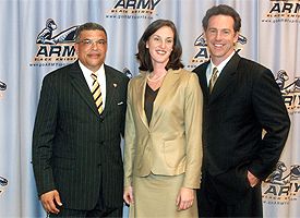 Maggie Dixon and Jamie Dixon with Army AD