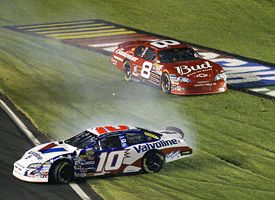 Dale Earnhardt Jr, top, and Scott Riggs.
