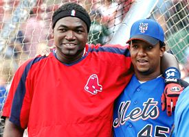 David Ortiz, left, and Pedro Martinez