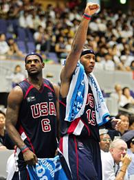 Carmelo Anthony, right, and LeBron James.