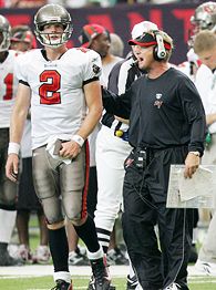 Jon Gruden, right, and Chris Simms (2)