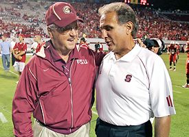 Chuck Amato, righ,t and Bobby Bowden