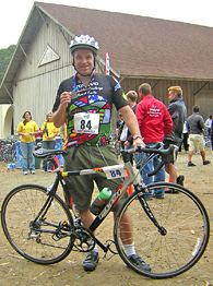 Jim Caple with bike