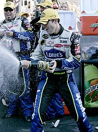 Jimmie Johnson Celebrating