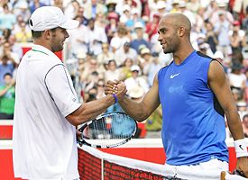 James Blake, right, Andy Roddick