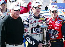 Jimmie Johnson, Rick Hendrick and Jeff Gordon