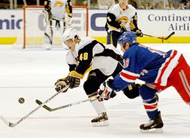 Daniel Briere, left, and Adam Hall