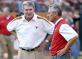 Mack Brown (left) and Jim Tressel (right)