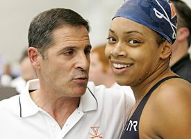 Swimmer Brielle White and coach Mark Berardino