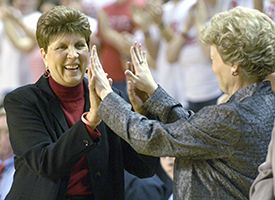 Kay Yow, left, and Stephanie Glance