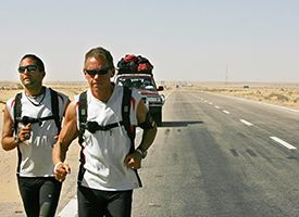 Charlie Engle, 44 and Canadian Ray Zahab, 38.