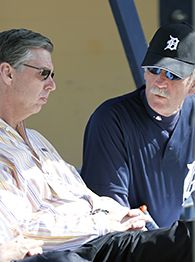 David Dombrowski, left, and manager Jim Leyland