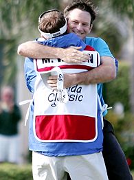 Mark Wilson and caddie