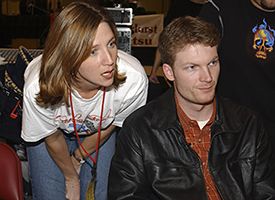 Dale Earnhardt Jr., right, and sister Kelley Earnhardt Elledge