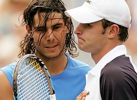 Rafae Nadal, left, Andy Roddick