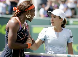 Serena Williams and Justine Henin