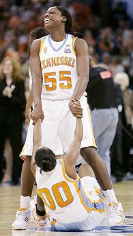 Nicky Anosike (standing) and Shannon Bobbitt
