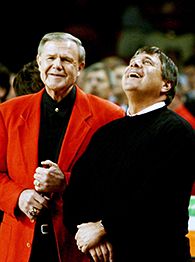Denny Crum, left, and Tom Jurich