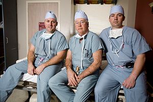 Dr. Lyle Cain, Dr. James Andrews, and Dr. Jeff Dugas