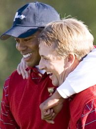 Tiger Woods and David Toms