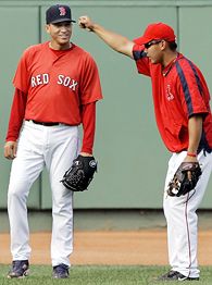 Daisuke Matsuzaka, right, and Julian Tavarez