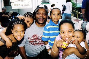 Pete Nelson with his grandchildren