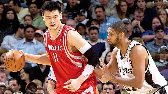 Yao Ming and Tim Duncan