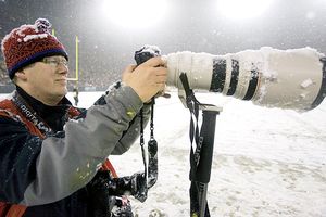 Photographer in snow