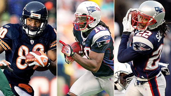 Bernard Berrian, Donte Stallworth and Asante Samuel