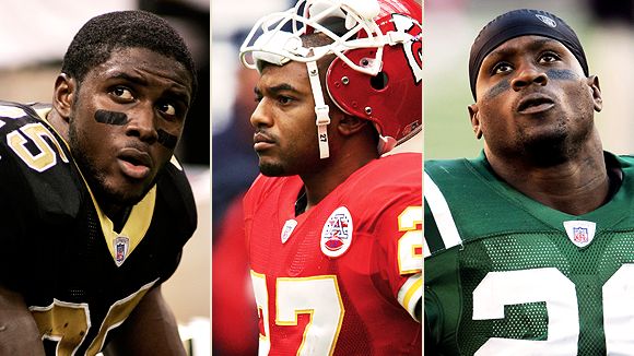 Reggie Bush, Larry Johnson and Thomas Jones