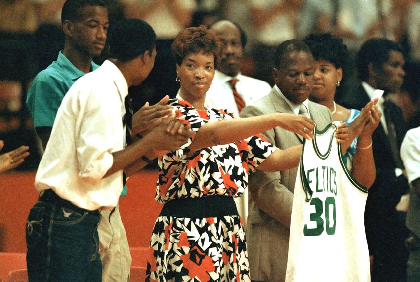 Boston Celtics first draft pick Len Bias is pictured in Boston on