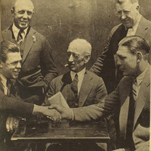 Harry Greb & Mickey Walker signing