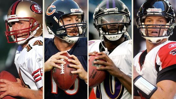 Four Quarterbacks US Presswire J.T. O'Sullivan, Kyle Orton, Troy Smith and 