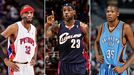 Richard Hamilton, LeBron James and Kevin Durant