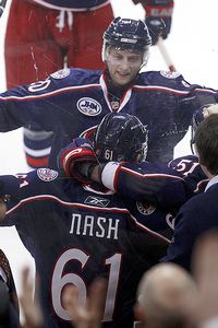 Rick Nash and Kristian Huselius