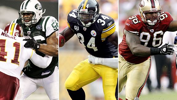 Vernon Gholston, Rashard Mendenhall, Kentwan Balmer