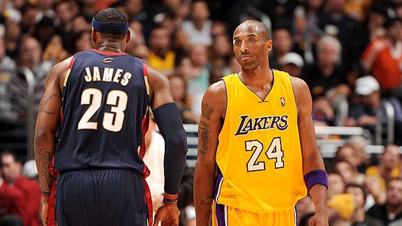 Kobe Bryant and LeBron James Andrew D. Bernstein/NBAE via Getty Images Kobe 