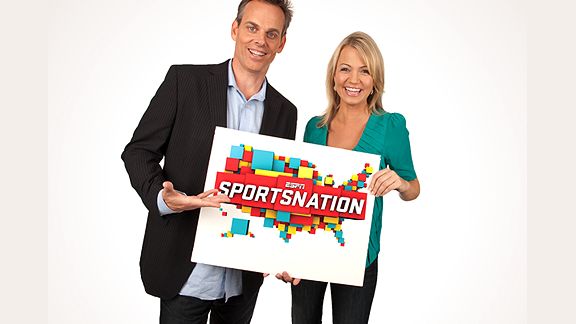 ESPN 2 has a show called Sportsnation and the cohost Michelle Beadle 