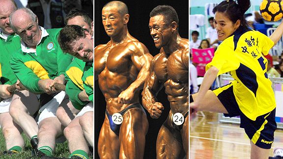 Tug-of-war, bodybuilding, tchoukball 